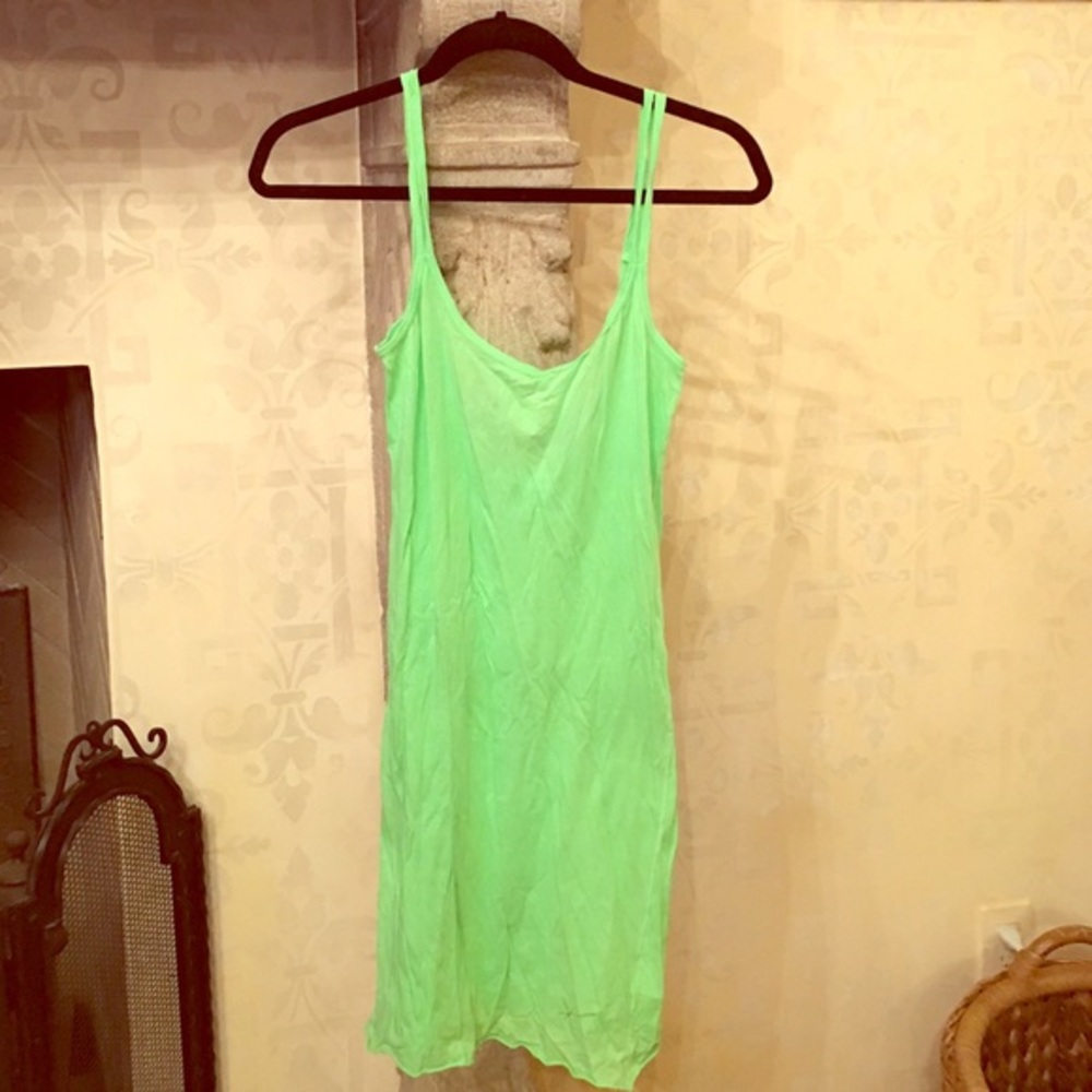Lime green low back mini dress